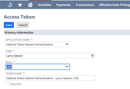 Access Token Form