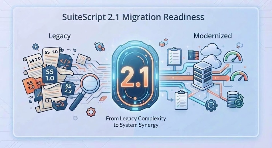 SuiteScript 2.1 migration overview: inventory, review, test and convert NetSuite scripts